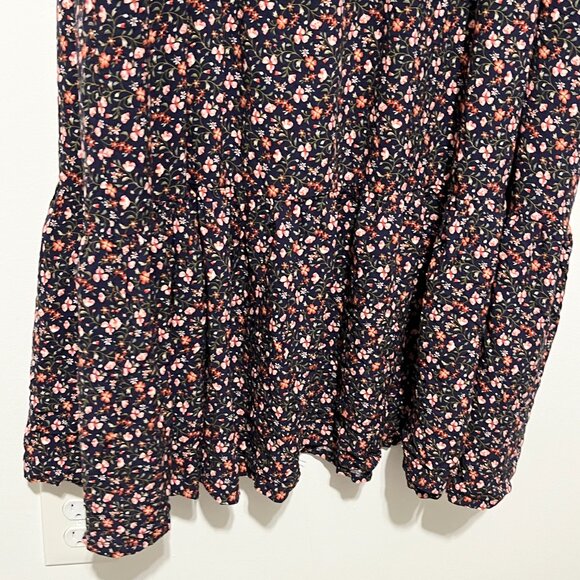 Old Navy Womens Tiered Maxi Dress XXL Dark Floral Cottagecore Prairie Herbalist - Picture 7 of 10
